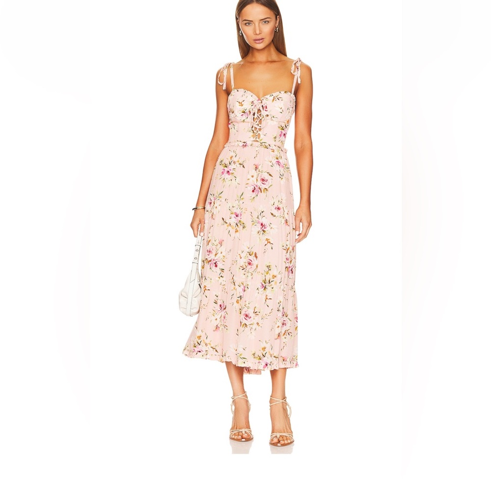 Sandrine Midi Dress in Floral Dawn Blush